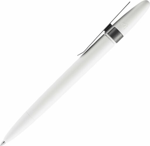 Ручка шариковая Prodir DS5 TSM Metal Clip, белая с серым