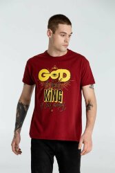 Футболка Author&#039;s A God is High, гранатово-красная, L