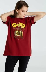 Футболка Author&#039;s A God is High, гранатово-красная, XL