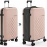 Чемодан складной Rollink Vega 360 76x52x28,5 см, 4 колеса, розовый