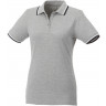  Женская футболка поло Elevate Fairfield с коротким рукавом с проклейкой, серый меланж/темно-синий/белый, размер XS (40)
