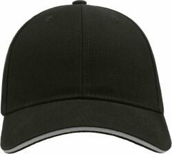 Бейсболка LIBERTY SANDWICH, 6 клиньев, сэндвич, металлическая застежка, черный, белый