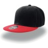 Бейсболка SNAP BACK 400, 6 клиньев, пластиковая застежка, черный, красный, универсальный