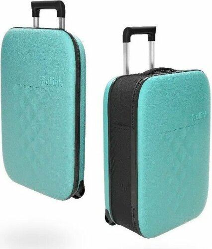 Чемодан складной Rollink Vega II 55x35x20 см, 2 колеса, бирюзовый
