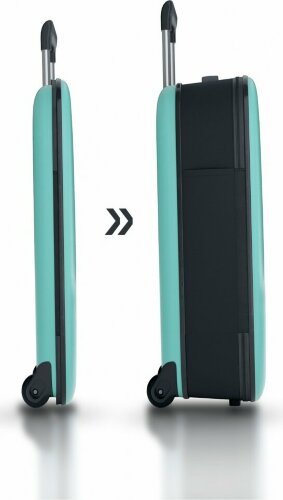 Чемодан складной Rollink Vega II 55x35x20 см, 2 колеса, бирюзовый