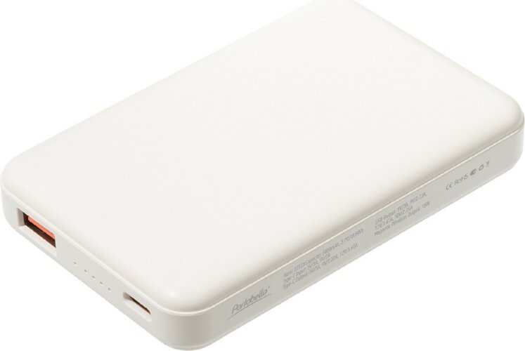 Внешний аккумулятор Largo PD 5000mAh с функцией беспроводной зарядки 15W, белый