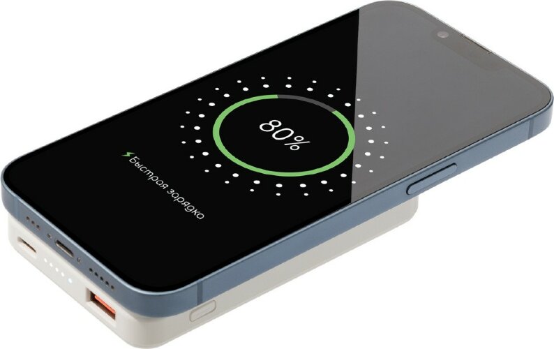 Внешний аккумулятор Largo PD 5000mAh с функцией беспроводной зарядки 15W, белый
