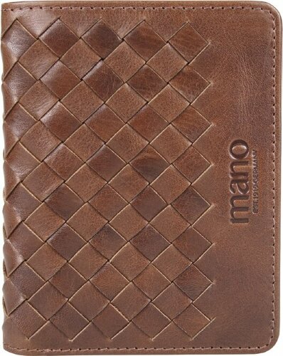 Портмоне для кредитных карт MANO 1919 Don Luca, натуральная кожа в коньячном цвете, 8,5 х 11 см