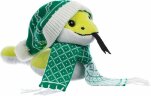 Мягкая игрушка Baby Snake Right, в зеленом шарфике и шапочке