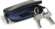 Ключница BUGATTI Nobile, чёрная, воловья кожа/полиэстер, 11,5х1,5х7 см
