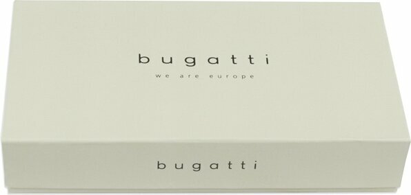 Ключница BUGATTI Nobile, чёрная, воловья кожа/полиэстер, 11,5х1,5х7 см