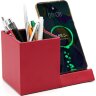 Настольный органайзер Elegans c беспроводной зарядкой, красный
