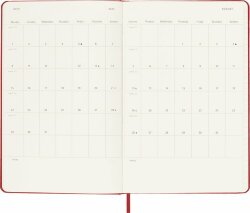 Записная книжка Moleskine 12 месяцев на 2024 год, в твердой обложке, красный, Large, 13х21