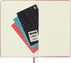 Записная книжка Moleskine 12 месяцев на 2024 год, в твердой обложке, красный, Large, 13х21