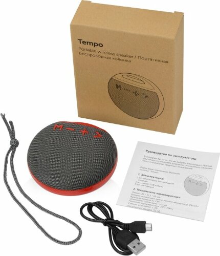 Портативная колонка Tempo, красный
