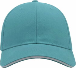 Бейсболка LIBERTY SANDWICH, 6 клиньев, сэндвич, металлическая застежка, бирюзовый, универсальный