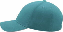 Бейсболка LIBERTY SANDWICH, 6 клиньев, сэндвич, металлическая застежка, бирюзовый, универсальный