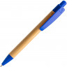  Ручка шариковая GILDON, бамбук, натуральный/королевский синий