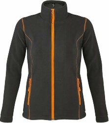 Толстовка женская флисовая NOVA WOMEN 200, темно-серый, оранжевый, L