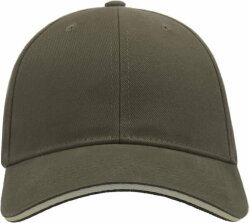 Бейсболка LIBERTY SANDWICH, 6 клиньев, сэндвич, металлическая застежка, оливковый, универсальный