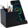 Настольный органайзер Elegans c беспроводной зарядкой, черный