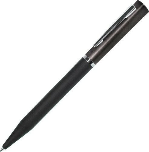 Ручка шариковая M1, пластик, металл, покрытие soft touch, серый, черный