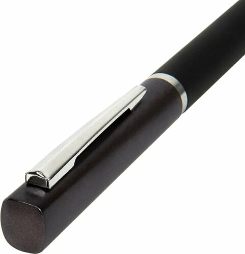 Ручка шариковая M1, пластик, металл, покрытие soft touch, серый, черный