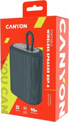 Портативная беспроводная колонка Canyon BSP-4.5W, 1200 мАч, серая