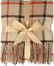 Плед акриловый в клетку Tartan, бежевый