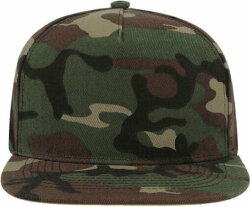 Бейсболка SNAP FIVE, 5 клиньев, пластиковая застежка, зеленый камуфляж