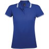Рубашка поло женская Sol's Pasadena Women 200 с контрастной отделкой, ярко-синяя с белым, размер S