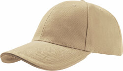 Бейсболка LIBERTY SANDWICH, 6 клиньев, сэндвич, металлическая застежка, хаки, универсальный