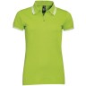 Рубашка поло женская Sol's Pasadena Women 200 с контрастной отделкой, зеленый лайм с белым, размер S