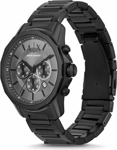 Подарочный набор Armani Exchange: часы наручные мужские с браслетом, черный/серый