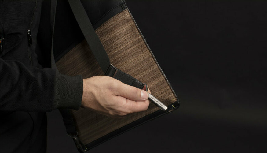 Сумка-трансформер Pininfarina Folio, черный/коричневый