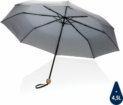 Компактный зонт Impact из RPET AWARE™ с бамбуковой рукояткой, d96 см