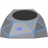 Док-станция Xoopar Geo Dock с быстрой беспроводной зарядкой, серебристый с синей подсветкой