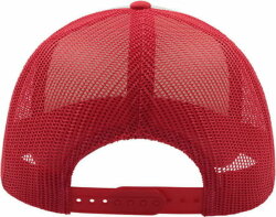 Бейсболка RAPPER, 5 клиньев, пластиковая застежка, белый, красный