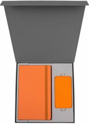 Коробка Modum с ложементом под ежедневник 13х21 см и аккумулятор, серая