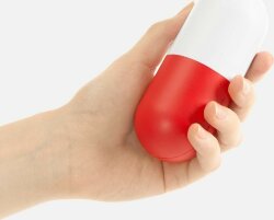 Сквиши-антистресс «Пилюля», белый с красным