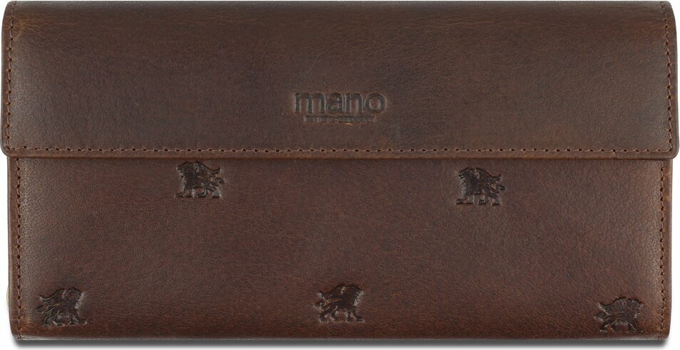Кошелек MANO 1919 Don Leon, натуральная кожа в коричневом цвете, 19 х 10 см