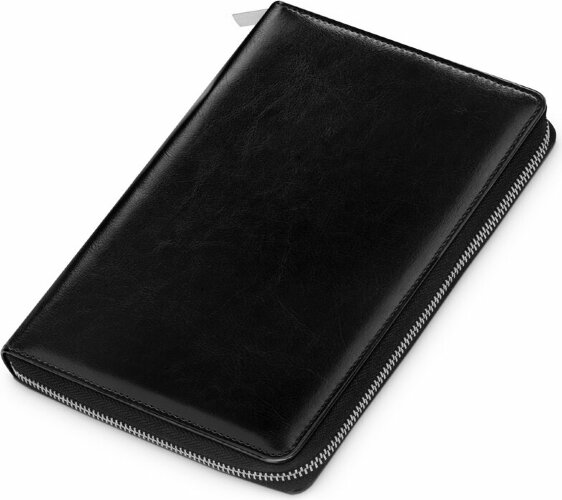 Бизнес-блокнот на молнии А5 Fabrizio с RFID защитой и ручкой, черный