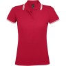 Рубашка поло женская Sol's Pasadena Women 200 с контрастной отделкой, красная с белым, размер S