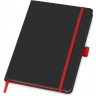 Блокнот ColorNote Black, твердая обложка A5, 80 листов, черный с красным