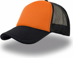 Бейсболка RAPPER, 5 клиньев, пластиковая застежка, оранжевый, черный