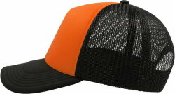 Бейсболка RAPPER, 5 клиньев, пластиковая застежка, оранжевый, черный