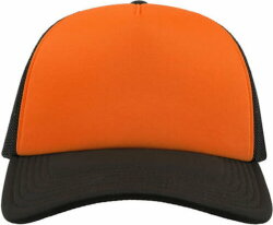 Бейсболка RAPPER, 5 клиньев, пластиковая застежка, оранжевый, черный