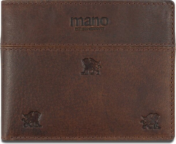 Бумажник MANO 1919 Don Leon, натуральная кожа в коричневом цвете, 12 х 9,5 см