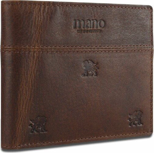 Бумажник MANO 1919 Don Leon, натуральная кожа в коричневом цвете, 12 х 9,5 см