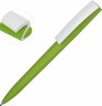 Ручка пластиковая soft-touch шариковая Zorro, зеленое яблоко/белый